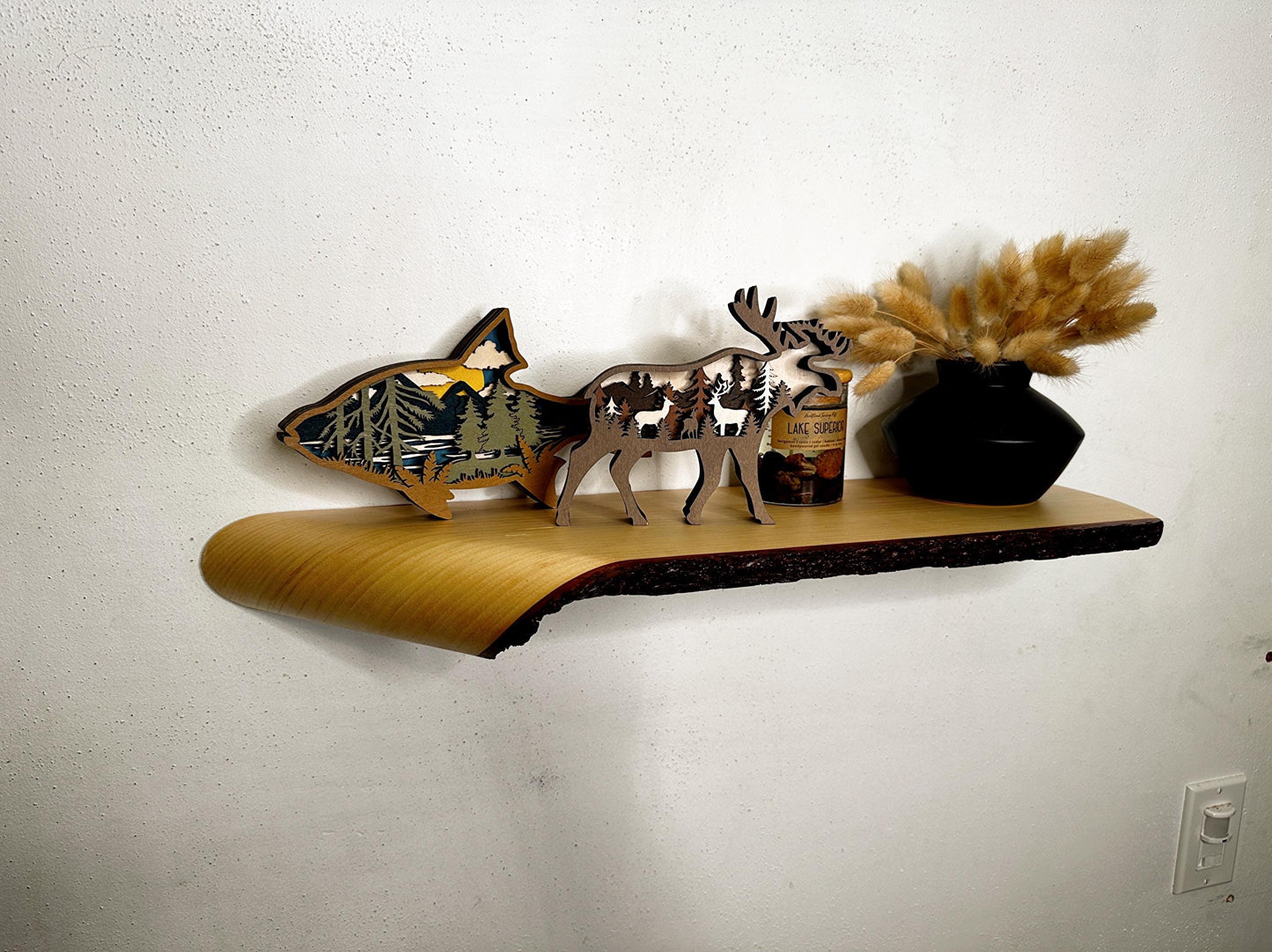 Real Live-Edge Folded Shelf