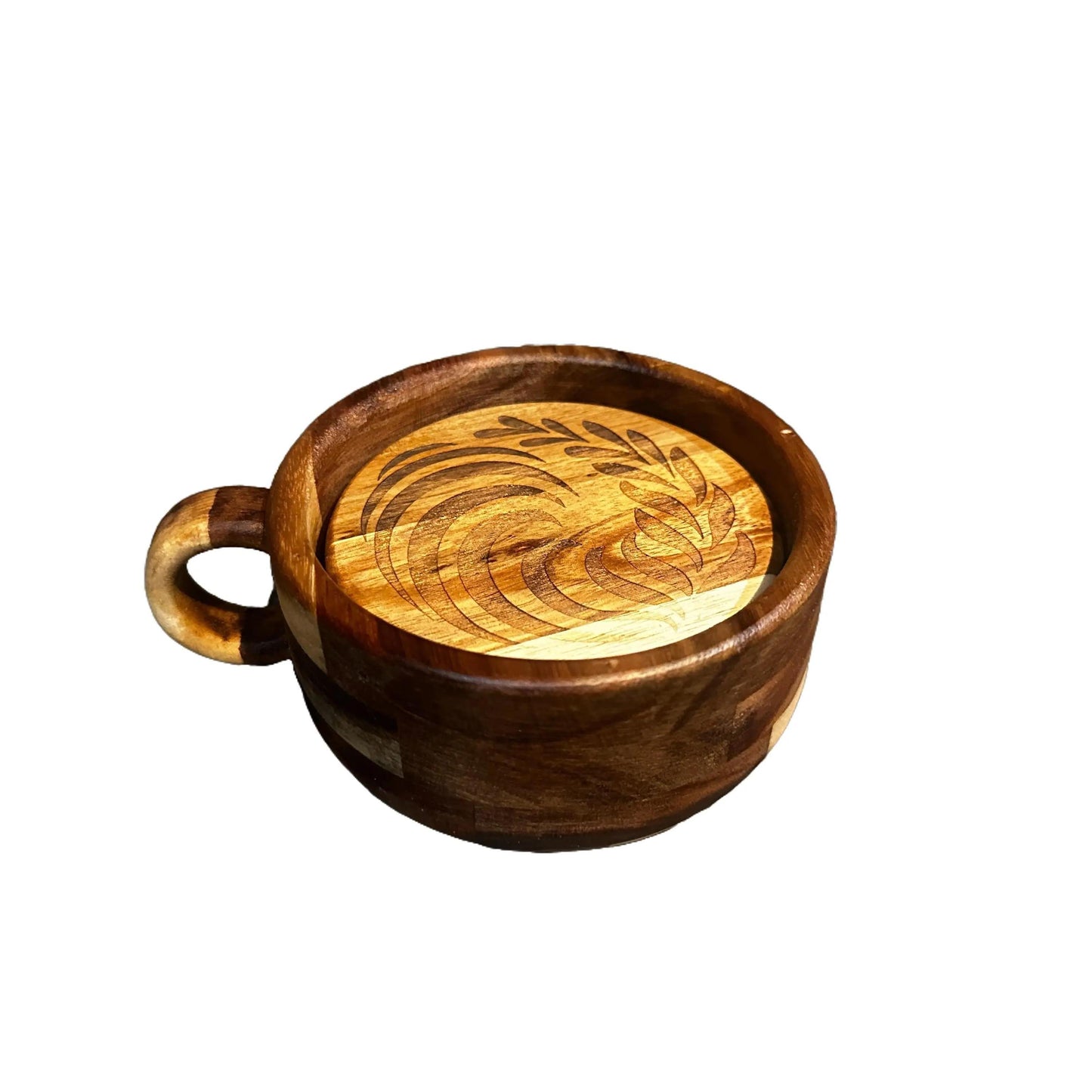 Latte Art Coffee Coasters Set /// Handmade