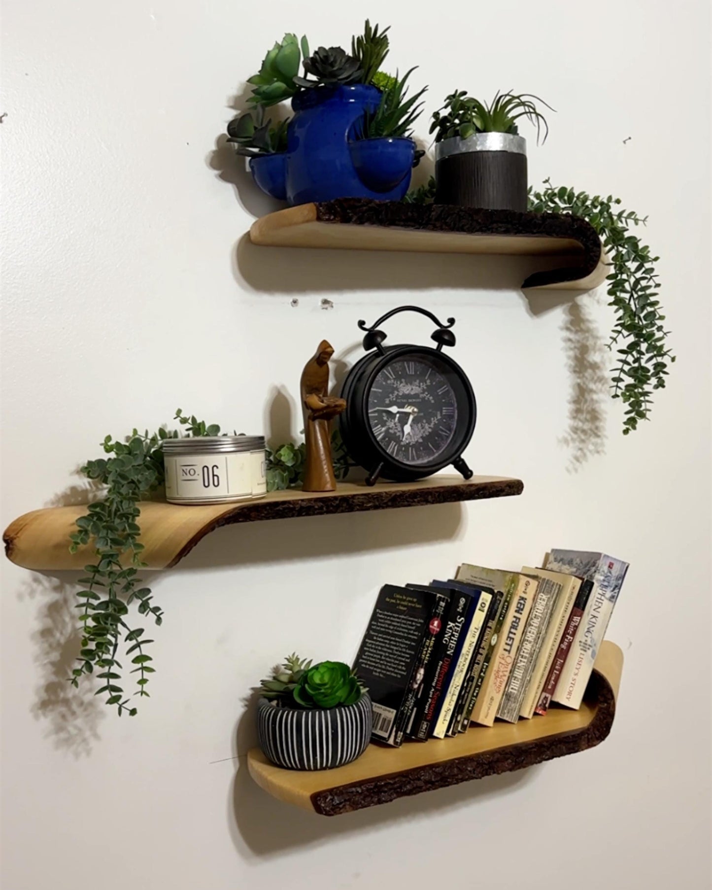 Real Live-Edge Folded Shelf