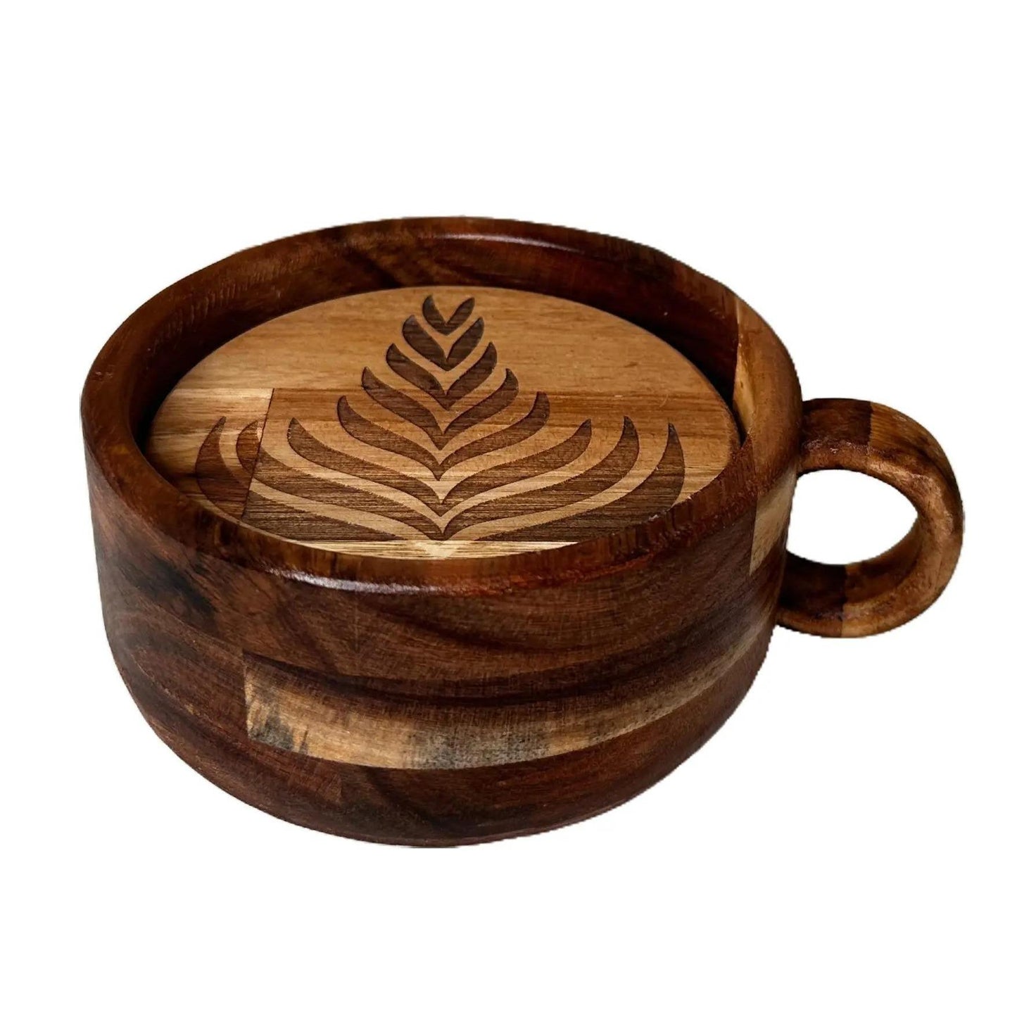 Latte Art Coffee Coasters Set /// Handmade