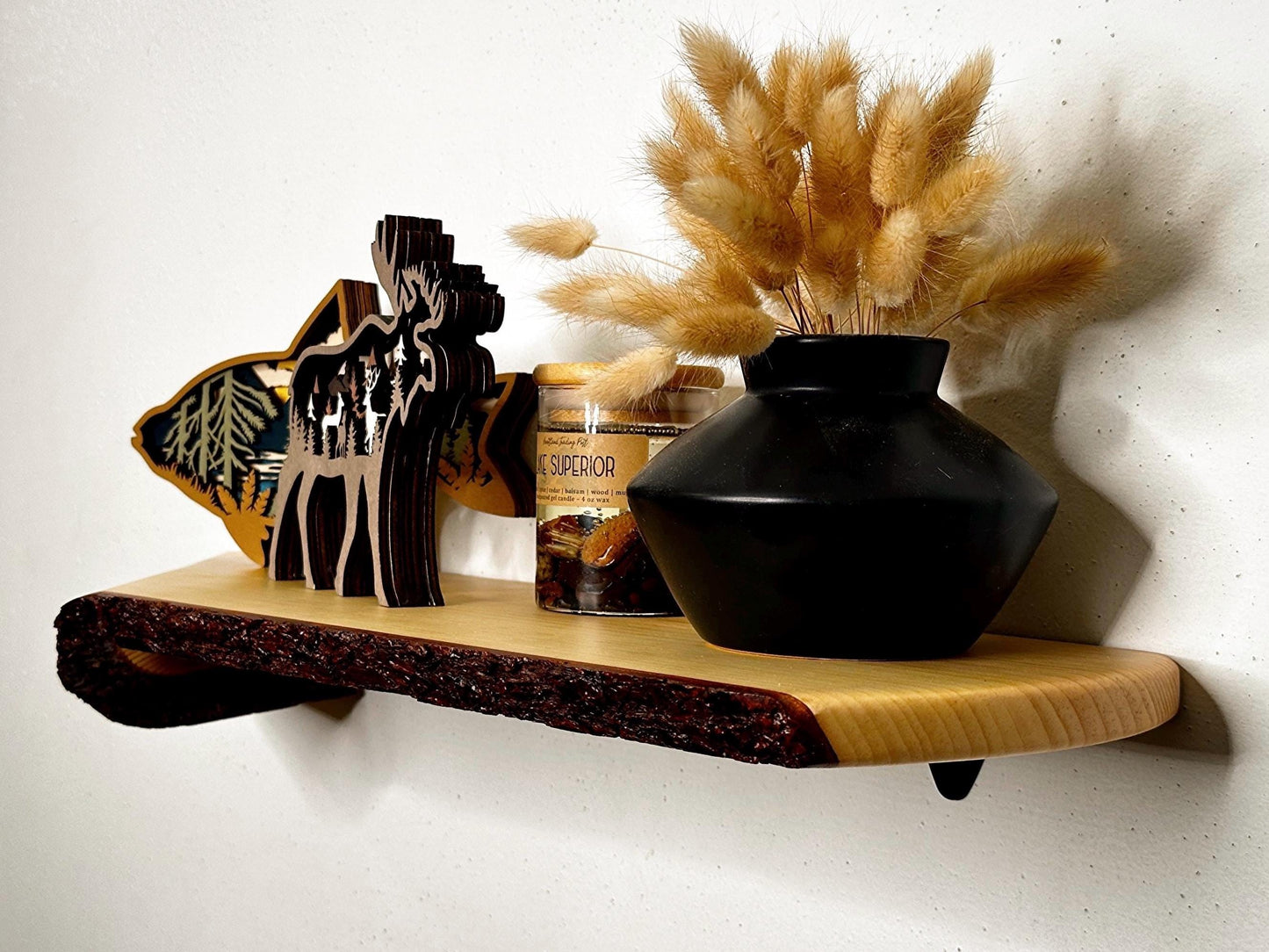 Real Live-Edge Folded Shelf