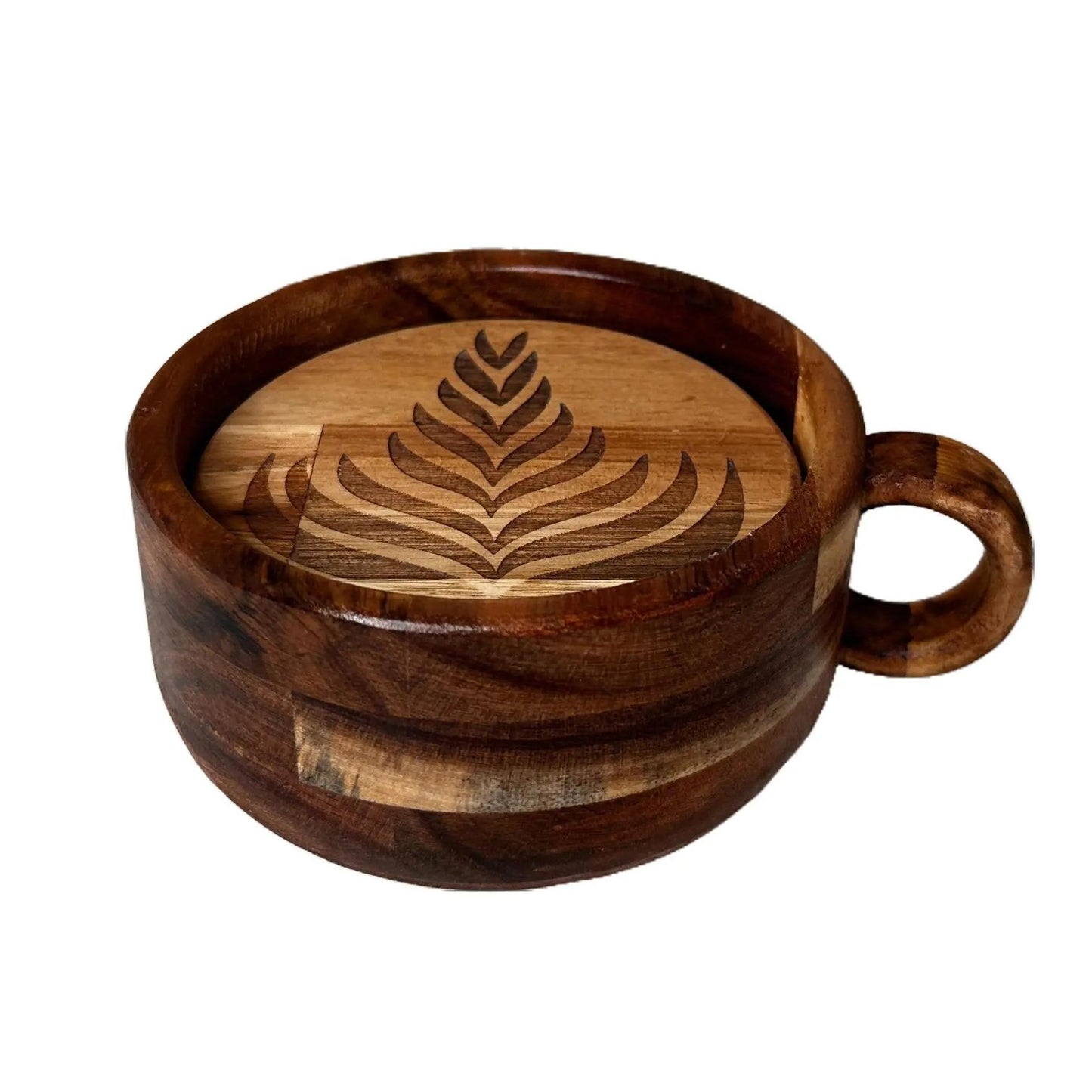 Latte Art Coffee Coasters Set /// Handmade