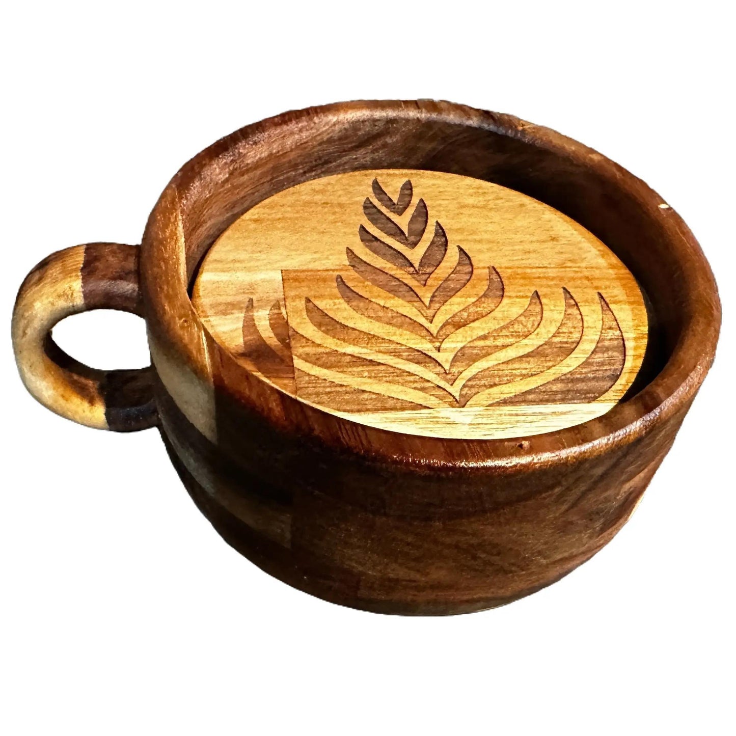 Latte Art Coffee Coasters Set /// Handmade
