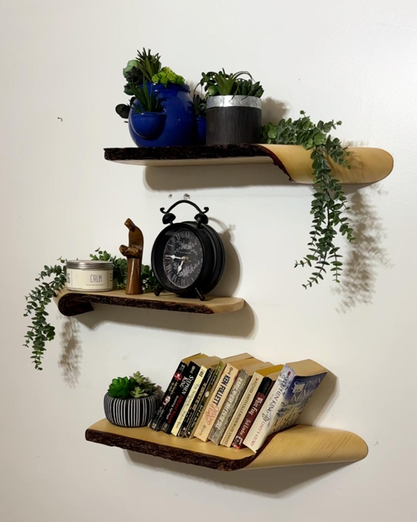 Real Live-Edge Folded Shelf