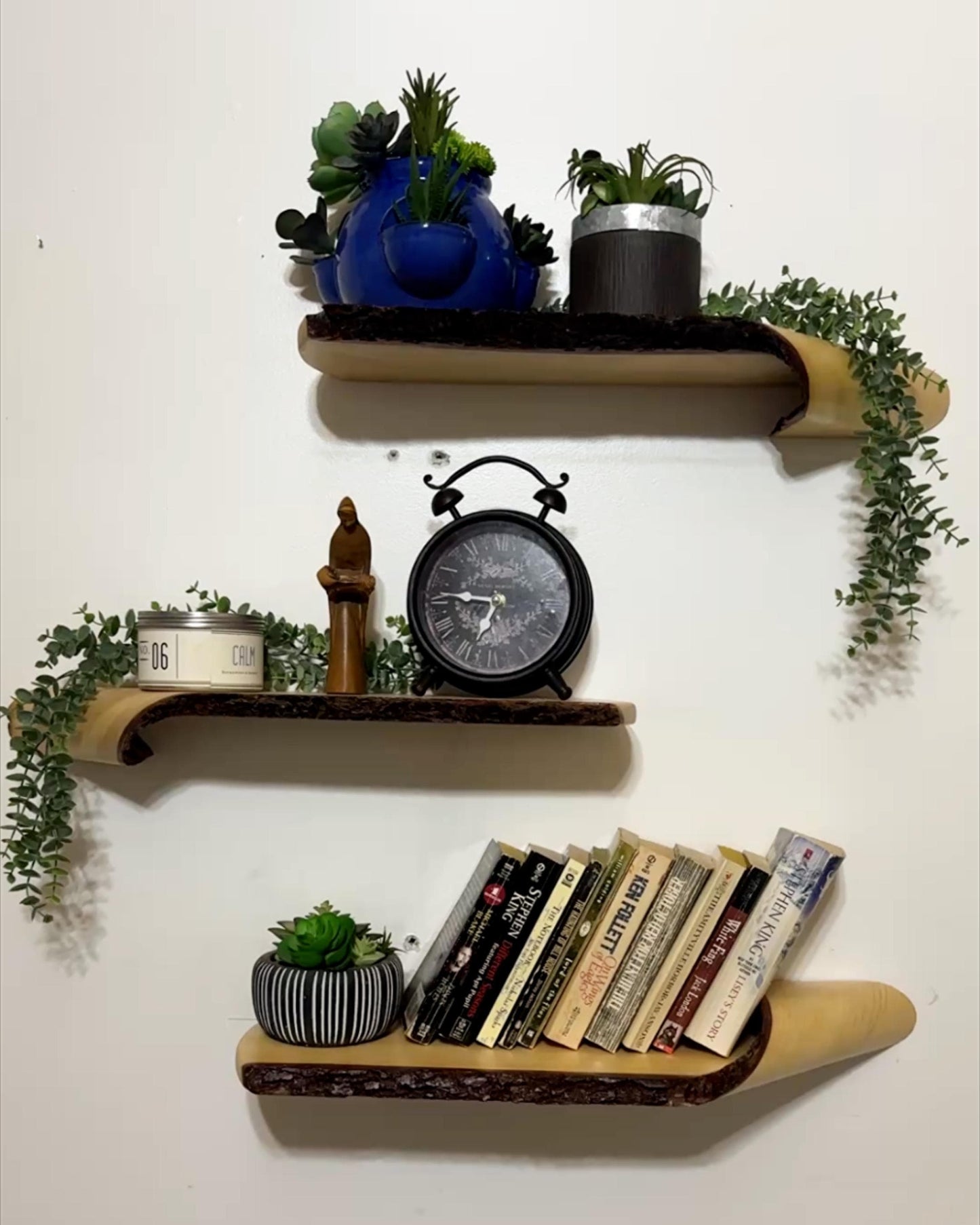 Real Live-Edge Folded Shelf