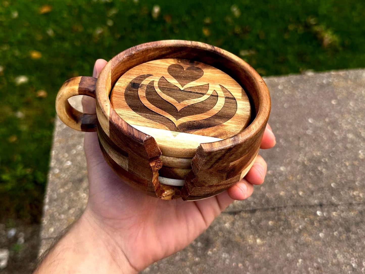 Latte Art Coffee Coasters Set /// Handmade